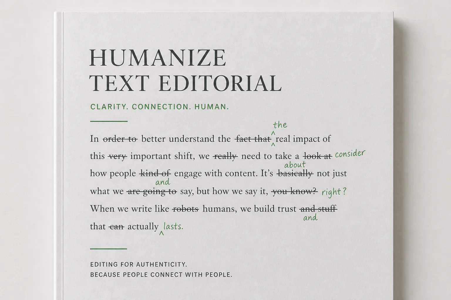 Humanize text: stripping the tells I keep seeing in model output