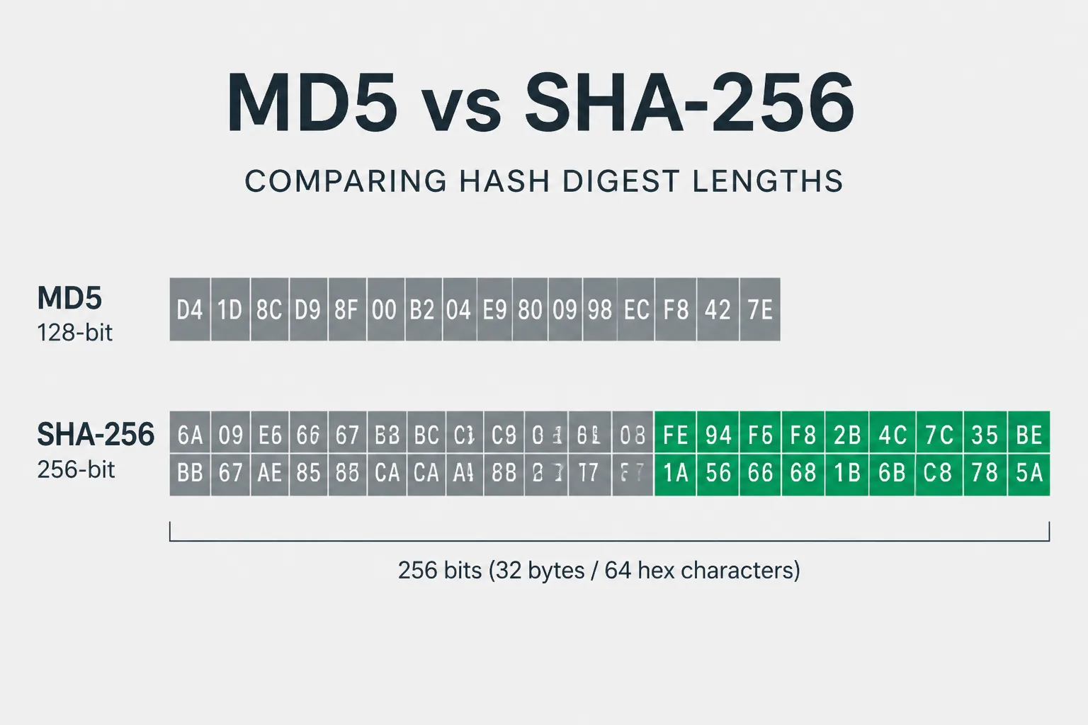 MD5 vs SHA-256: checksums, collisions, and what browsers still compute